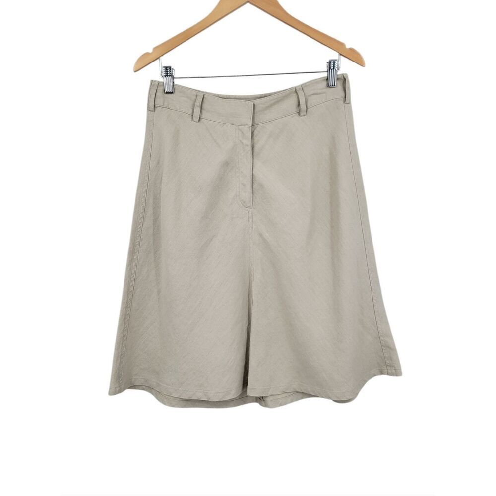 Orvis Flax Linen Midi Skirt in Natural Beige NEW